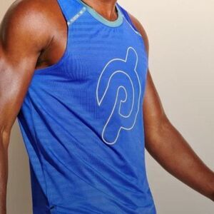 RHONE X PELOTON Men's Swift Tank Blue Sz XL Mesh Lightweight Athletic